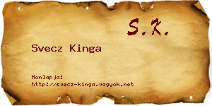 Svecz Kinga névjegykártya