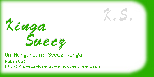 kinga svecz business card